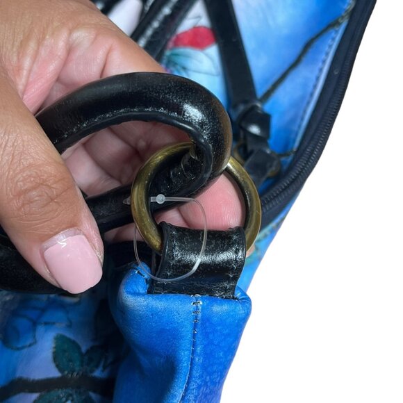 Artistic  Expression by sharif  Hand-Painted Leather Peacock Handbag with  Walle - Picture 16 of 16